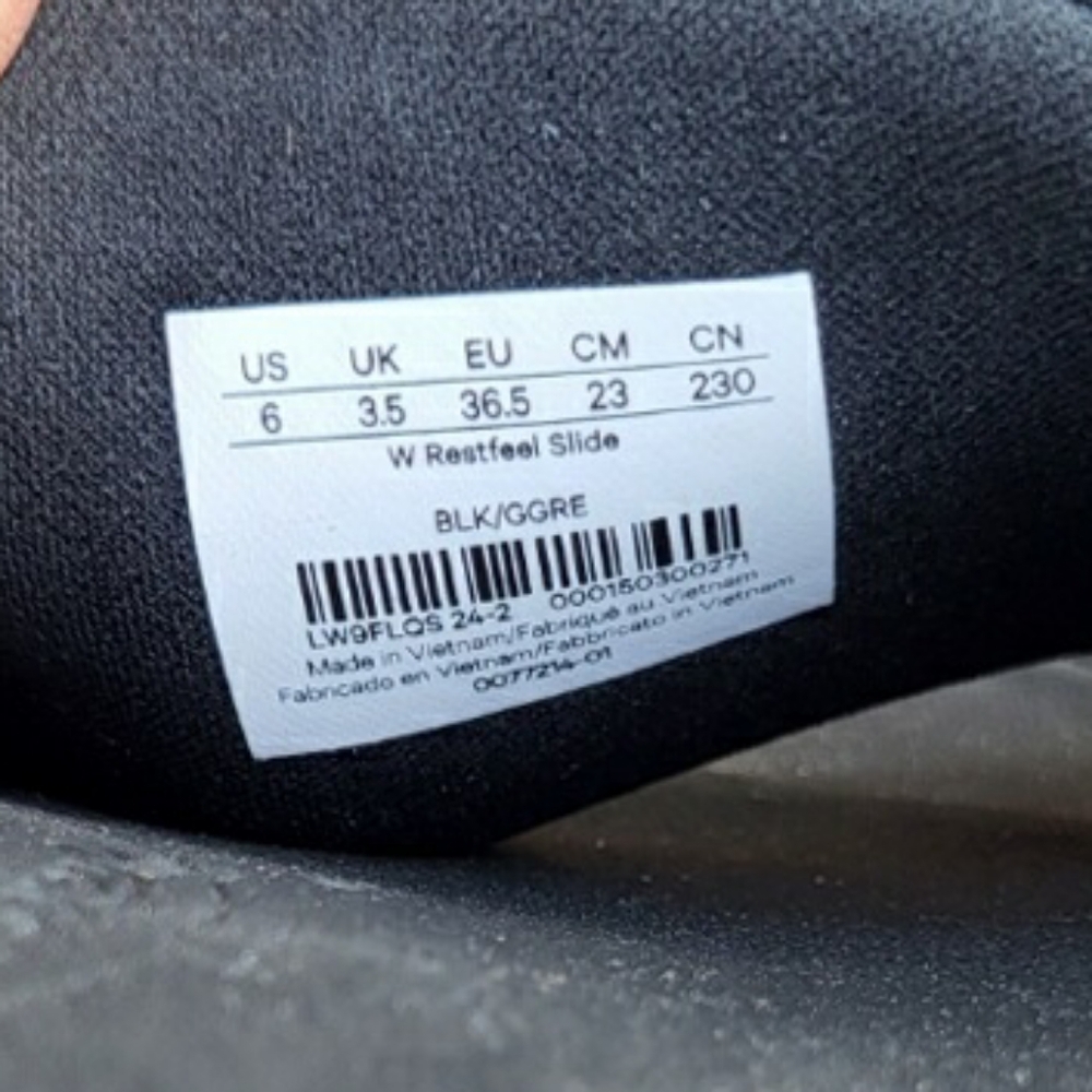 Lululemon Athletic Black Slip On Slide Sandal Shoe Restfeel Athletica Women 6 - Picture 6 of 8